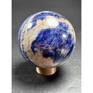 Natural Bright Blue Sodalite Sphere 65.6mm 372g Healing Crystal Stone w/Stand